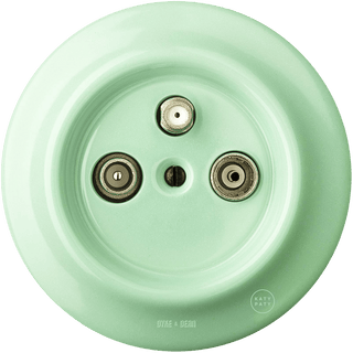 PORCELAIN WALL SOCKET MINT TV ANTENNA - DYKE & DEAN