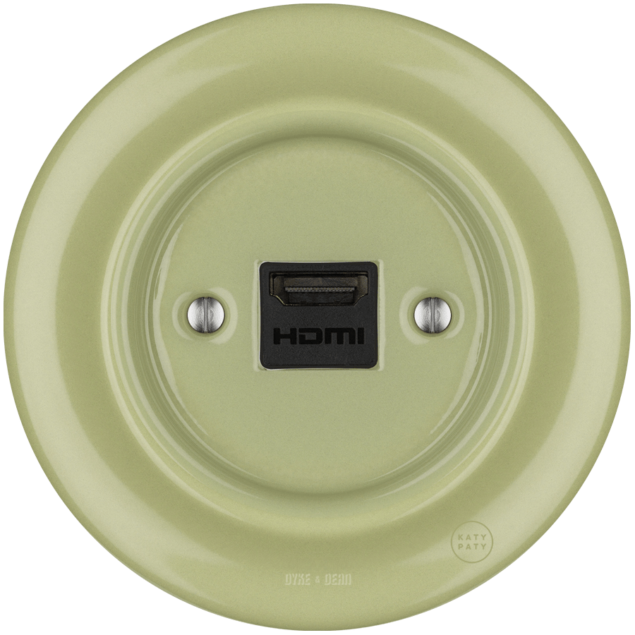 PORCELAIN WALL SOCKET MOSS GREEN HDMI - DYKE & DEAN