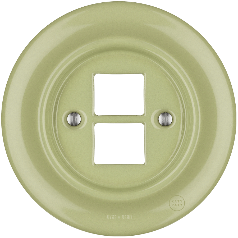 PORCELAIN WALL SOCKET MOSS GREEN PC/USB - DYKE & DEAN