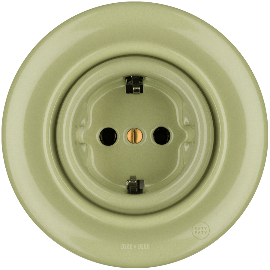 PORCELAIN WALL SOCKET MOSS GREEN SCHUKO - DYKE & DEAN