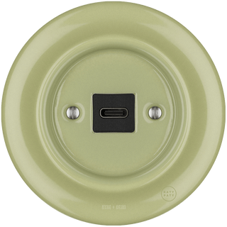 PORCELAIN WALL SOCKET MOSS GREEN USB-C - DYKE & DEAN