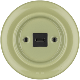 PORCELAIN WALL SOCKET MOSS GREEN USB-C - DYKE & DEAN