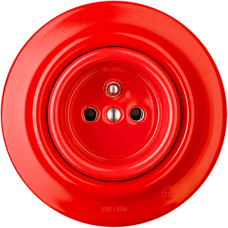 PORCELAIN WALL SOCKET RED - DYKE & DEAN