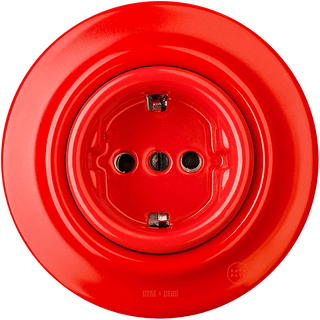 PORCELAIN WALL SOCKET RED SCHUKO - DYKE & DEAN