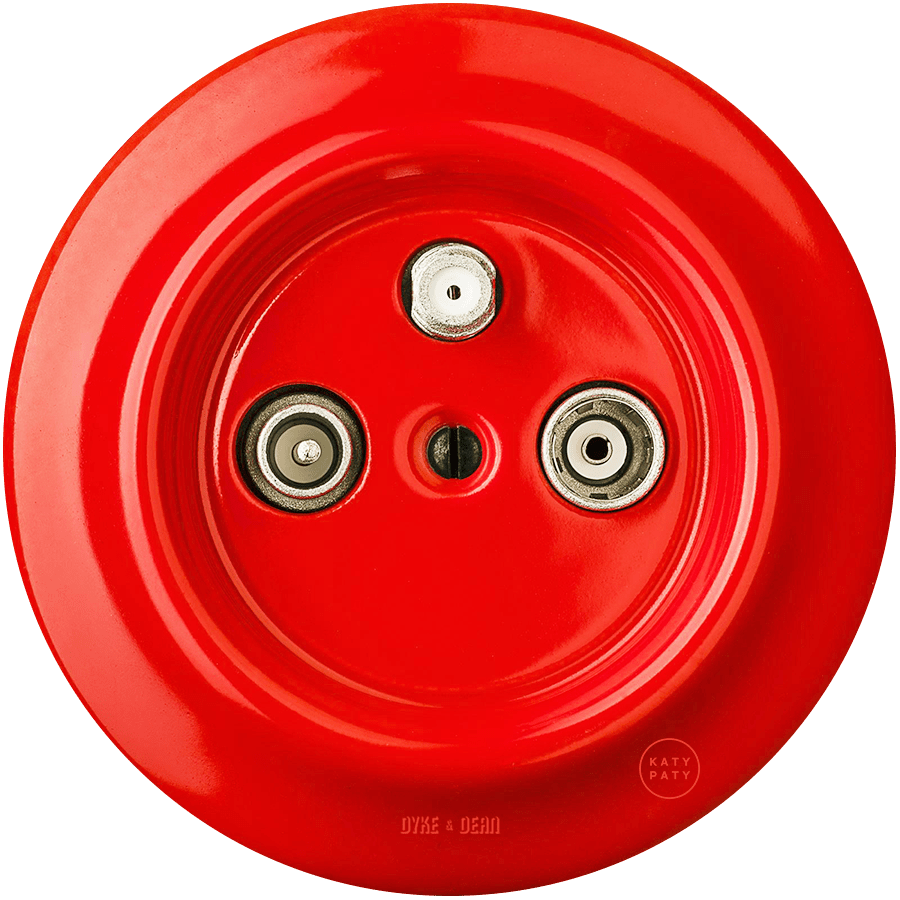 PORCELAIN WALL SOCKET RED TV ANTENNA - DYKE & DEAN