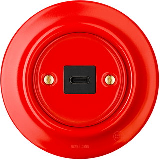PORCELAIN WALL SOCKET RED USB-C - DYKE & DEAN