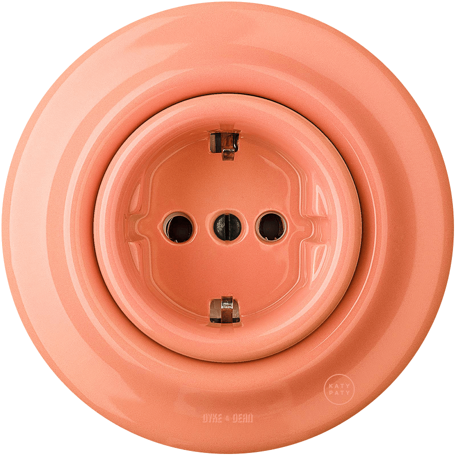 PORCELAIN WALL SOCKET SALMON SCHUKO - DYKE & DEAN