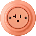 PORCELAIN WALL SOCKET SALMON USA 20 AMP - DYKE & DEAN