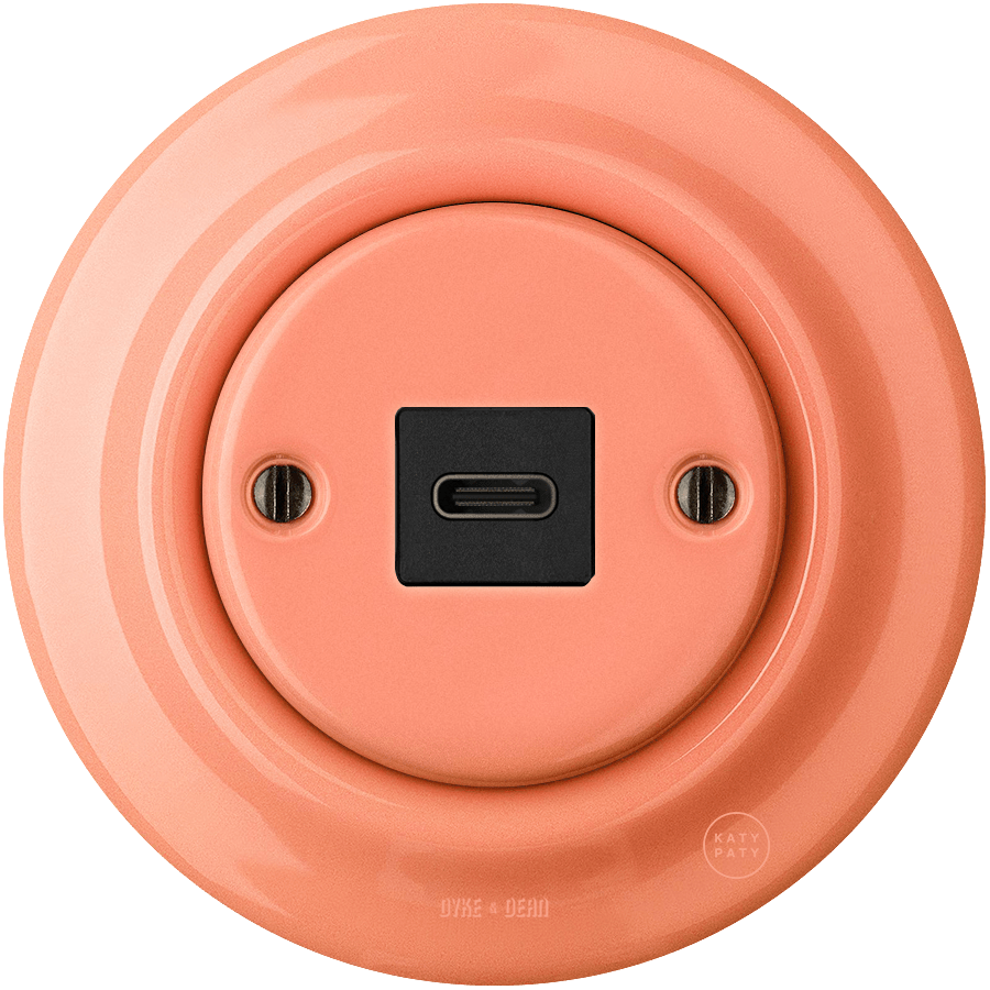 PORCELAIN WALL SOCKET SALMON USB-C - DYKE & DEAN