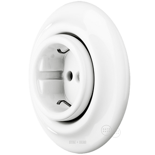 PORCELAIN WALL SOCKET WHITE SCHUKO - DYKE & DEAN