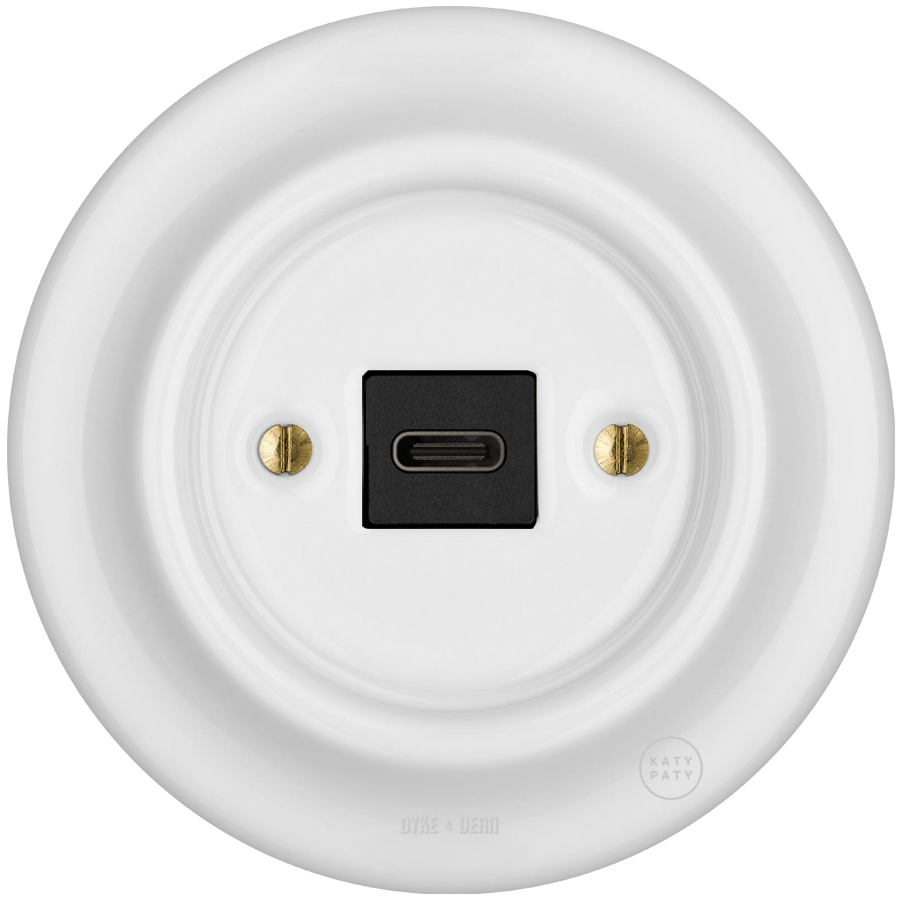 PORCELAIN WALL SOCKET WHITE USB-C - DYKE & DEAN