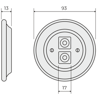 PORCELAIN WALL SPEAKER SOCKET CONCHA - DYKE & DEAN