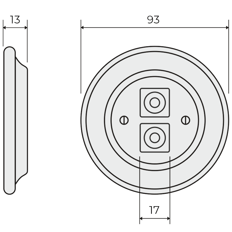 PORCELAIN WALL SPEAKER SOCKET WHITE - DYKE & DEAN