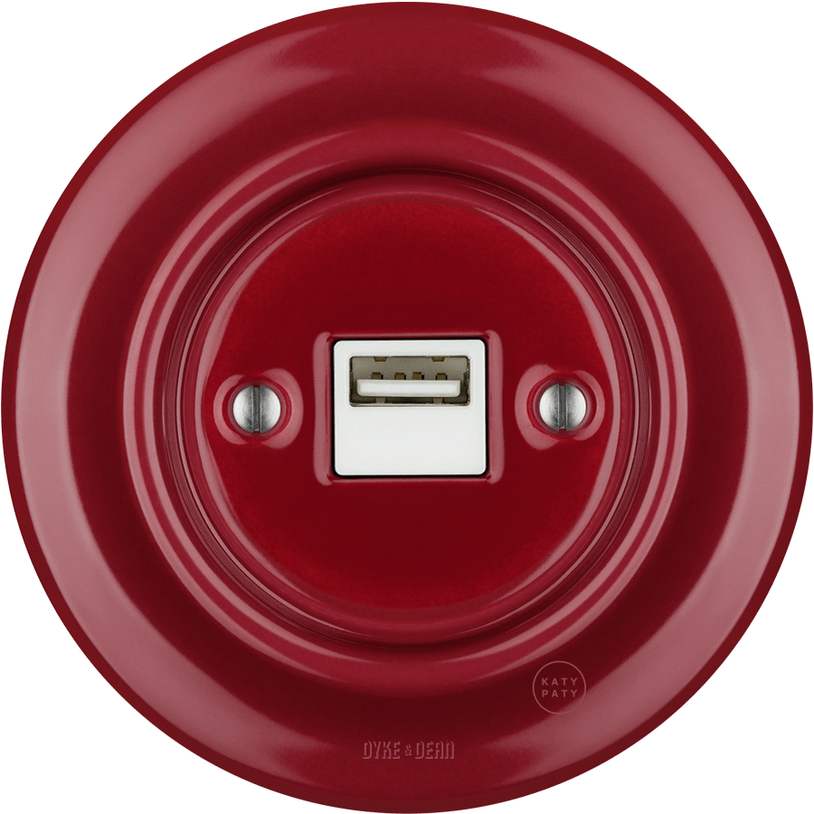 PORCELAIN WALL USB CHARGER BURGUNDY - DYKE & DEAN