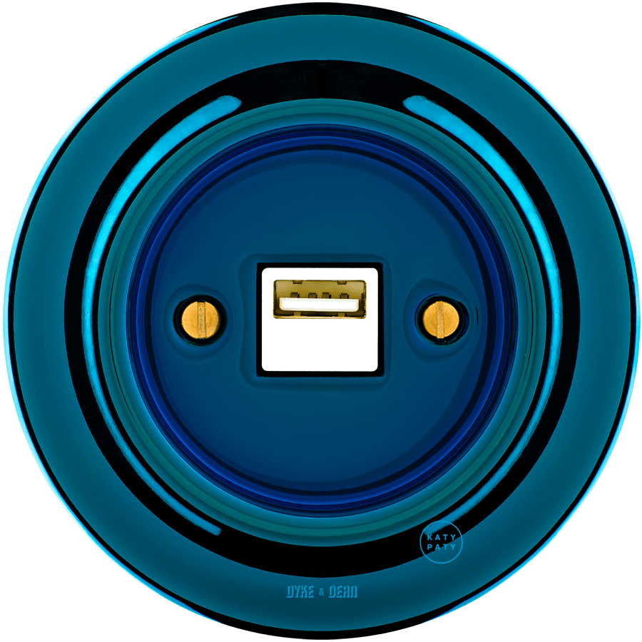 PORCELAIN WALL USB CHARGER DARK BLUE - DYKE & DEAN