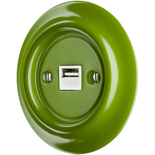 PORCELAIN WALL USB CHARGER GREEN - DYKE & DEAN