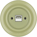 PORCELAIN WALL USB CHARGER MOSS GREEN - DYKE & DEAN