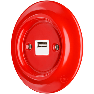 PORCELAIN WALL USB CHARGER RED - DYKE & DEAN