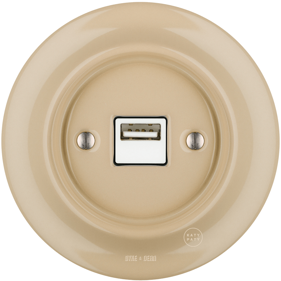 PORCELAIN WALL USB CHARGER SAND - DYKE & DEAN