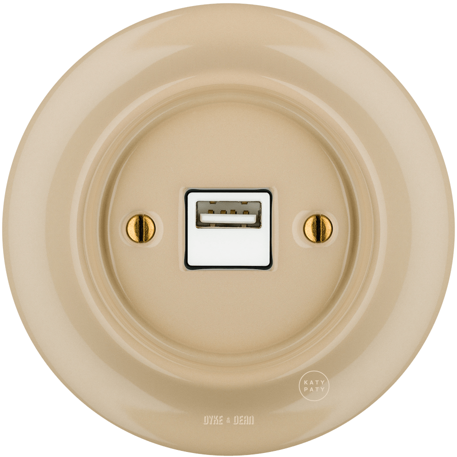 PORCELAIN WALL USB CHARGER SAND - DYKE & DEAN