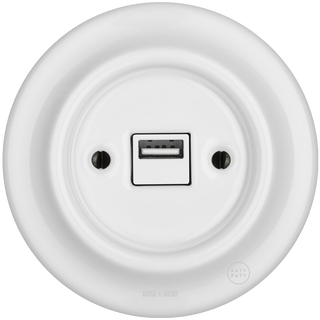 PORCELAIN WALL USB CHARGER WHITE - DYKE & DEAN