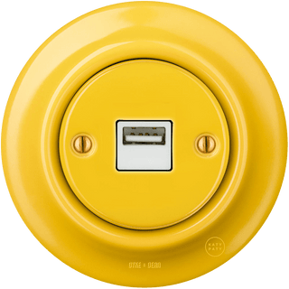 PORCELAIN WALL USB CHARGER YELLOW - DYKE & DEAN