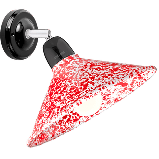 RED ENAMEL ELBOW BLACK CERAMIC LAMP - DYKE & DEAN