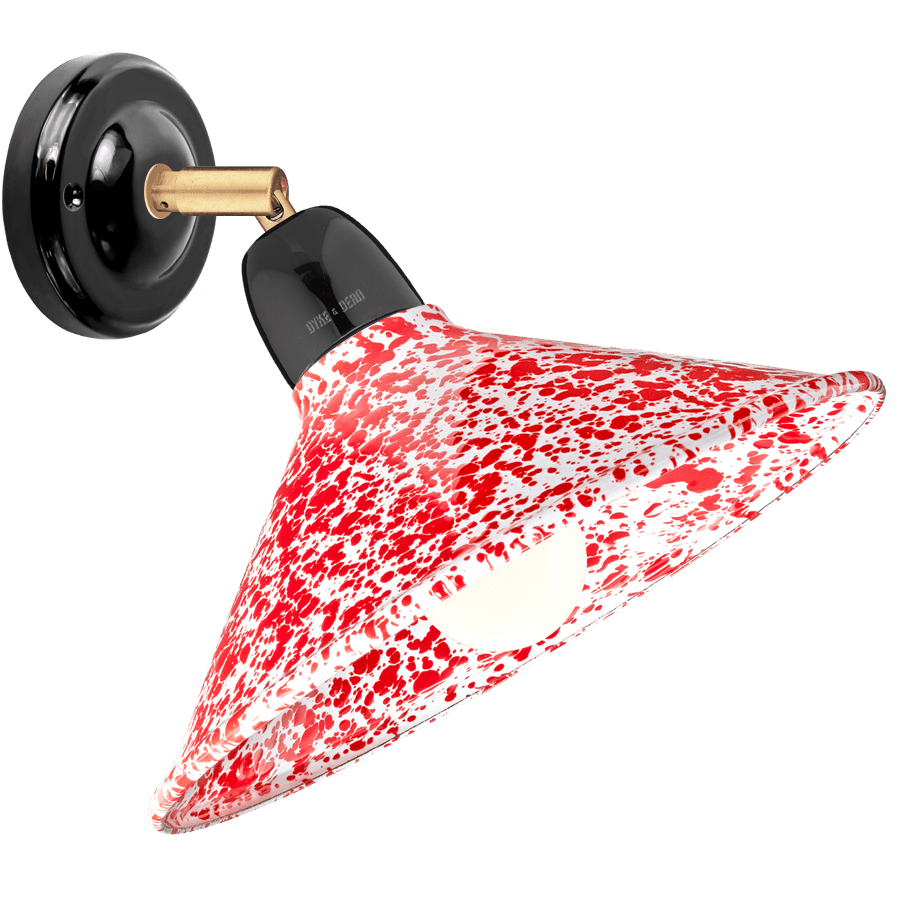 RED ENAMEL ELBOW BLACK CERAMIC LAMP - DYKE & DEAN