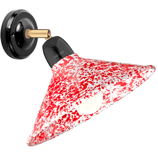 RED ENAMEL ELBOW BLACK CERAMIC LAMP - DYKE & DEAN