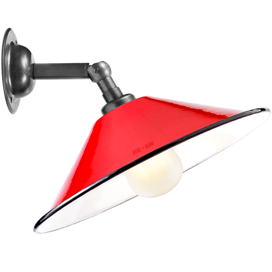 RED SMALL CONE SHADE WALL LAMP - DYKE & DEAN