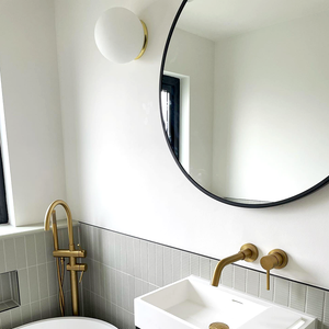 SPHERE LAMP BLACK BASE 200mm - BATHROOM / OUTDOOR LIGHTS - DYKE & DEAN  - Homewares | Lighting | Modern Home Furnishings