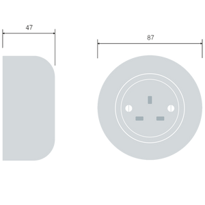 SURFACE PORCELAIN WALL SOCKET GREY GREEN UK - PORCELAIN WALL SOCKETS - DYKE & DEAN  - Homewares | Lighting | Modern Home Furnishings