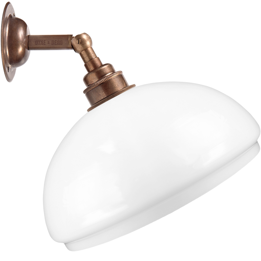 WALL ARM OPAL DOME GLASS SHADE MEDIUM - WALL LIGHTS - DYKE & DEAN  - Homewares | Lighting | Modern Home Furnishings