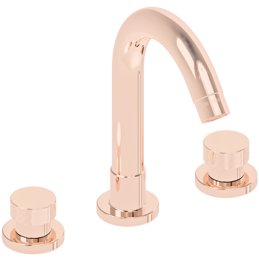WASH BASIN SET SPOUT KNURLED TAPS BRASS - DYKE & DEAN