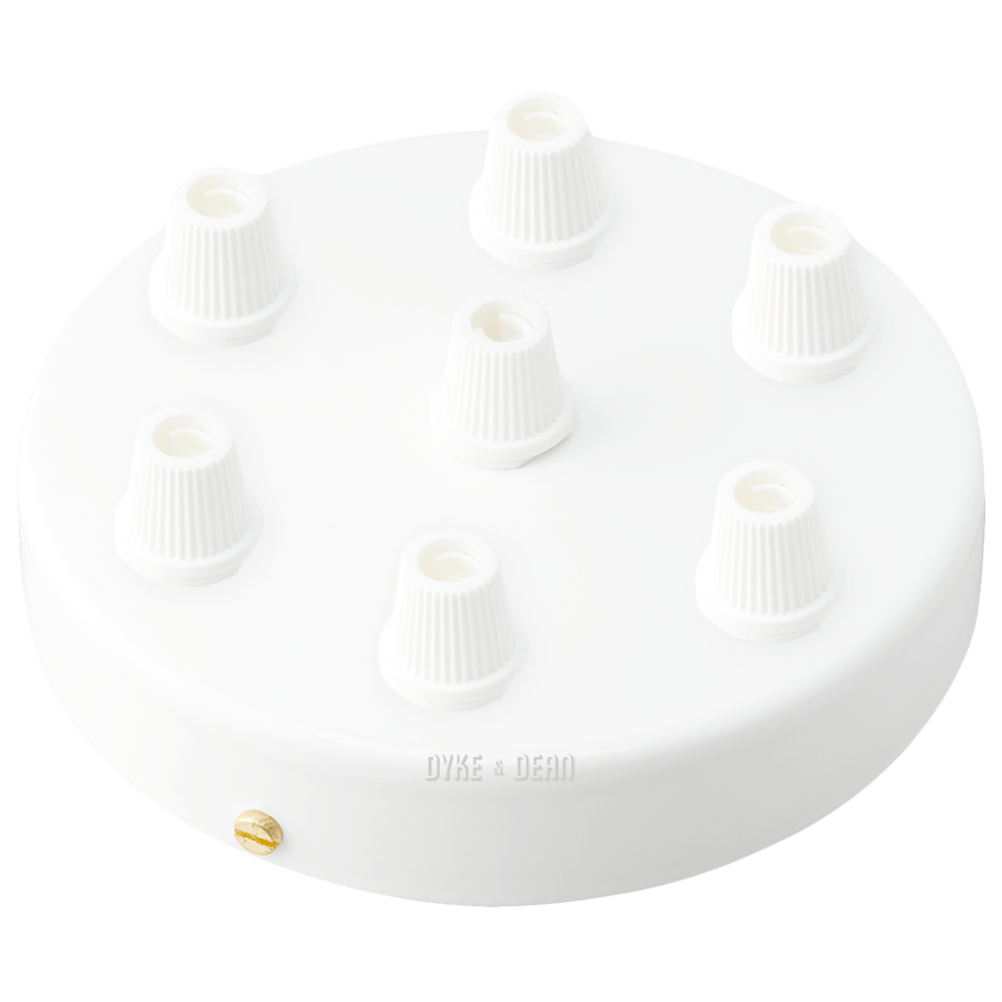 WHITE 7 WAY CABLE CEILING ROSE - DYKE & DEAN