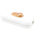 WHITE BASIC INLINE CABLE LAMP SWITCH COPPER - DYKE & DEAN