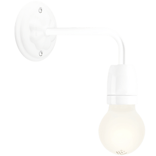 WHITE CERAMIC 90° DEGREE WALL LIGHT - DYKE & DEAN