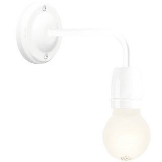 WHITE CERAMIC 90° DEGREE WALL LIGHT - DYKE & DEAN