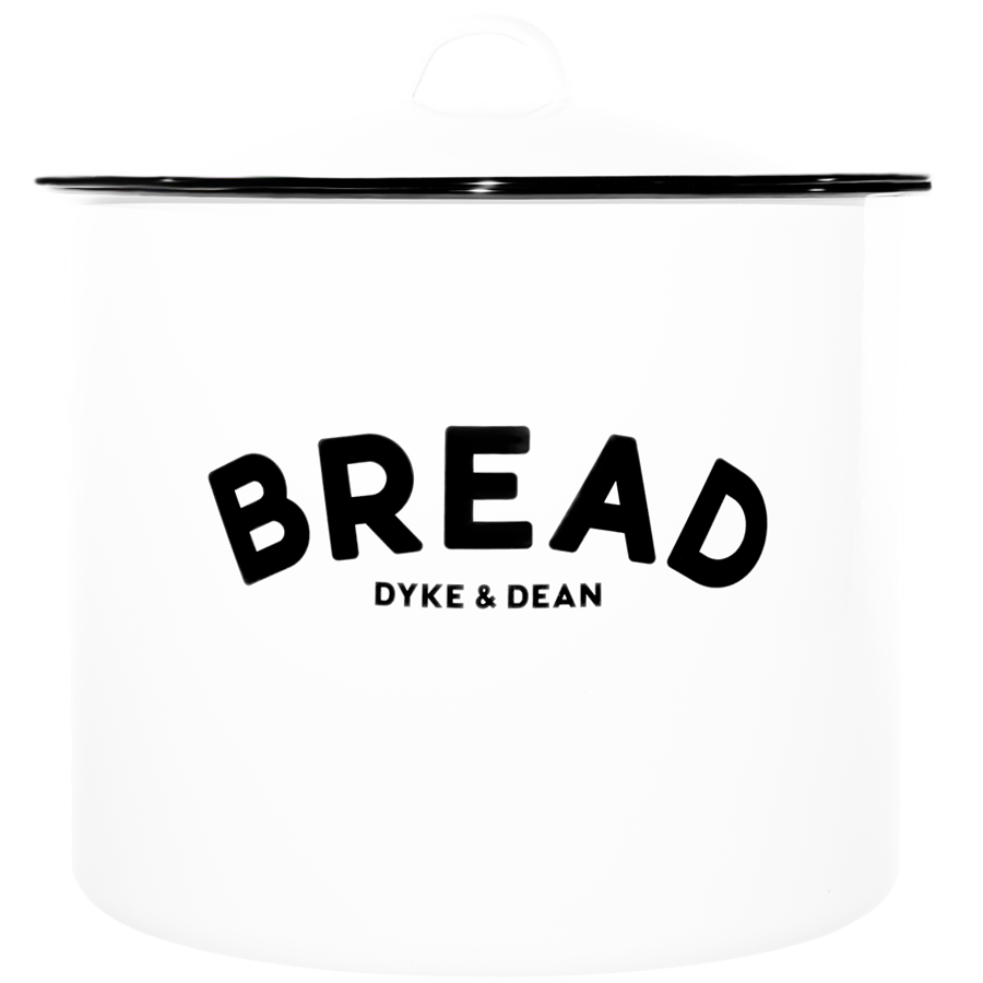 WHITE ENAMEL BREAD BIN - DYKE & DEAN