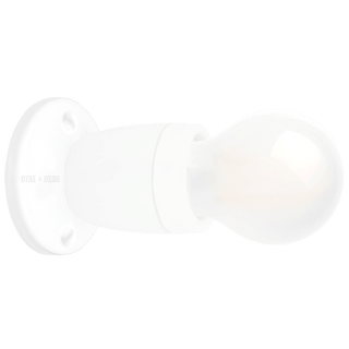 WHITE FIXED STUBBY CERAMIC LAMP - DYKE & DEAN