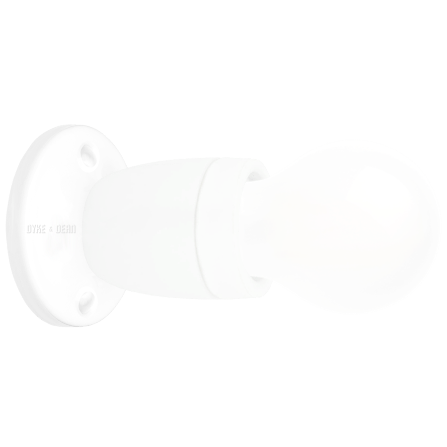 WHITE FIXED STUBBY CERAMIC LAMP - DYKE & DEAN