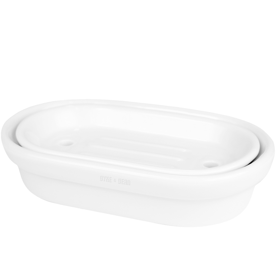 WHITE PORCELAIN SOAP DISH - DYKE & DEAN