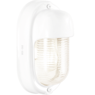 WHITE PORCELAIN VERTICAL BULKHEAD LAMP - DYKE & DEAN
