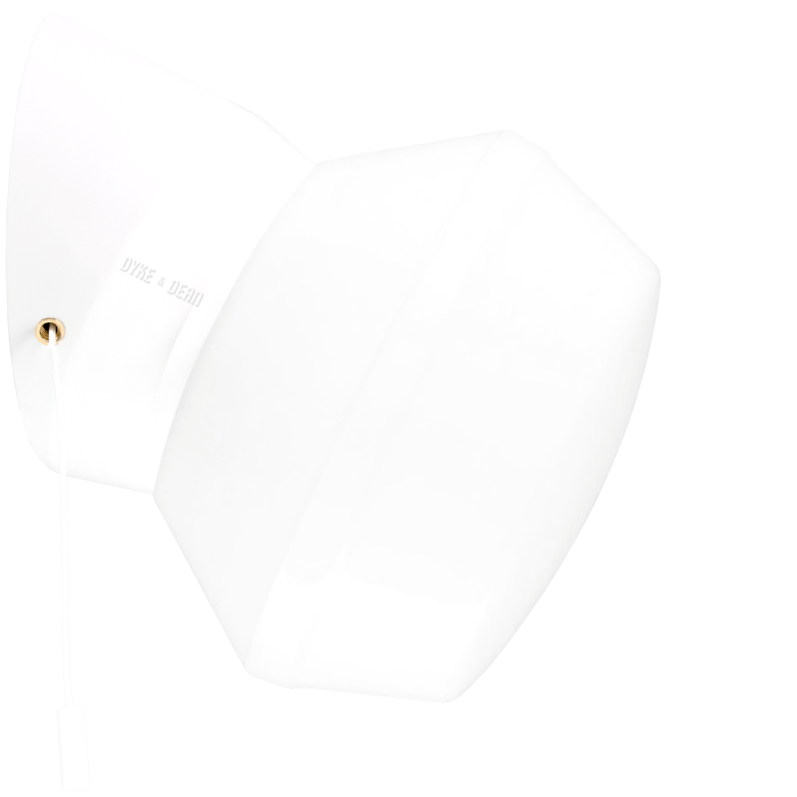 WHITE PULL CORD SWITCHED REARWIRED WALL LAMPS - DYKE & DEAN