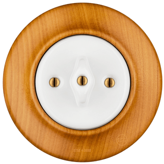 WOODEN PORCELAIN WALL LIGHT SWITCH PADELUS ROTARY - DYKE & DEAN