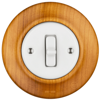 WOODEN PORCELAIN WALL LIGHT SWITCH PADELUS TOGGLE - DYKE & DEAN