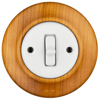 WOODEN PORCELAIN WALL LIGHT SWITCH PADELUS TOGGLE - DYKE & DEAN