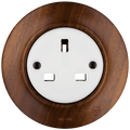 WOODEN PORCELAIN WALL SOCKET NUCLEUS UK - DYKE & DEAN