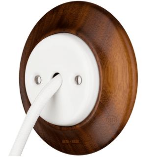 WOODEN PORCELAIN WALL SOCKET NUCMAG CABLE GLAND - DYKE & DEAN
