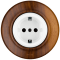 WOODEN PORCELAIN WALL SOCKET NUCMAG SCHUKO - DYKE & DEAN